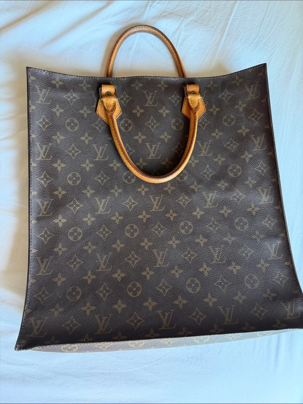 Louis Vuitton Monogram Canvas Shopper Tote - Brown with Tan Handles
